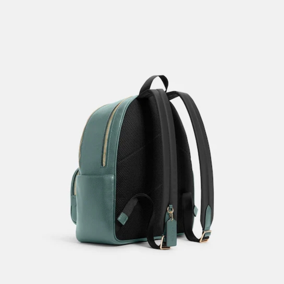 Coach Court Leather Marine Color Backpack - Picture 2 of 5